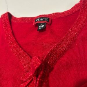 Girls red beaded shrug sweater size L